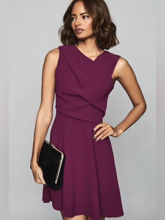 Reiss Dresses & Skirts - Reiss Marianne Wrap Front Dress in Berry Colour Size 0